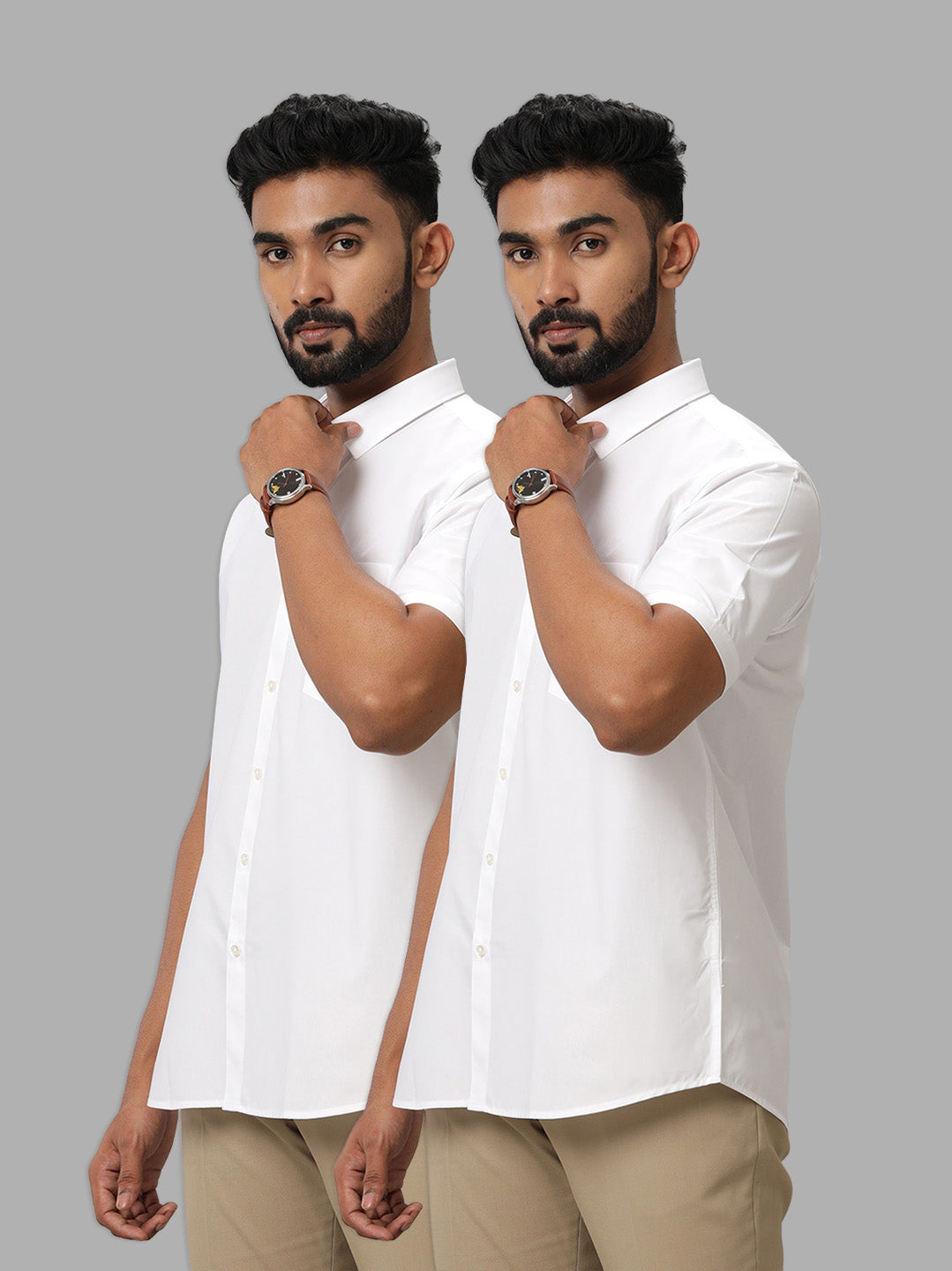 Wrinkle-Free Men's White Shirts of Viveagham